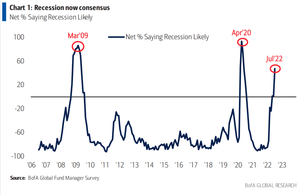 Recession expectation amongst Fund Managers